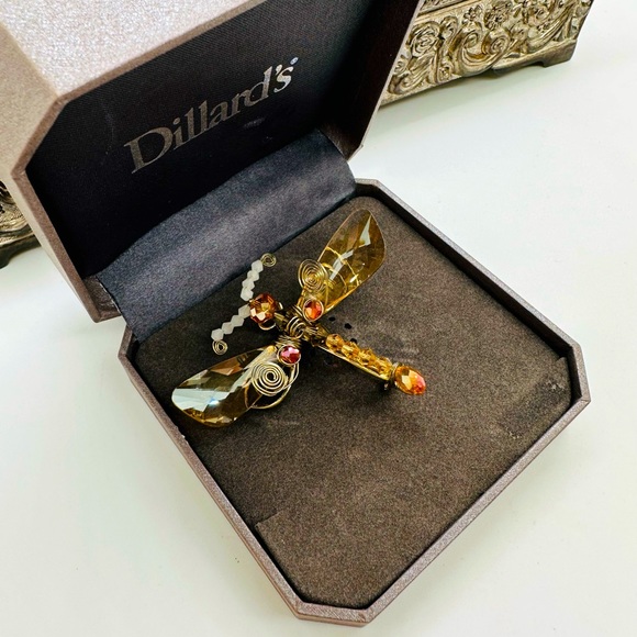 Dragonfly Crystal Brooch IOB - Picture 3 of 14